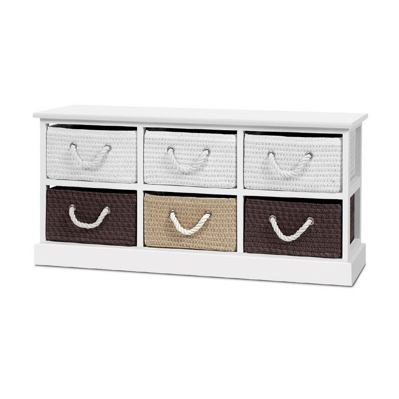 Storage Bench Shoe Organiser 6 Drawers Chest Cabinet Rack Box Shelf Stool