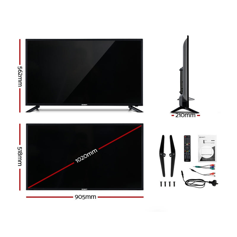 Devanti Smart TV 40 Inch LED TV 40"2K Full HD LCD Slim Screen Netflix Dolby