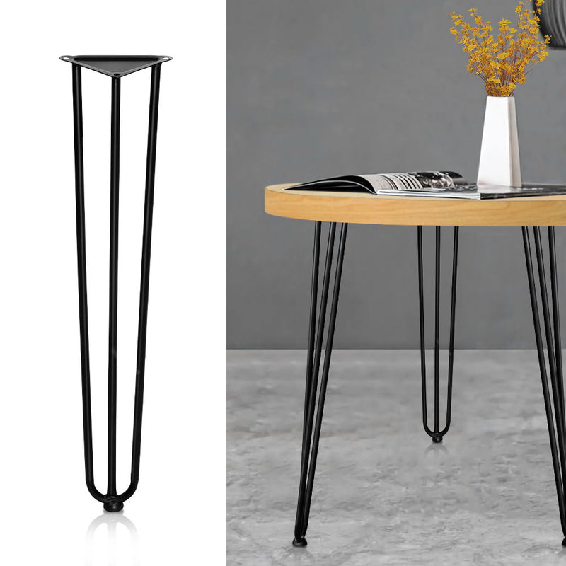 Set of 4 Hairpin Legs Coffee Dinner Table Steel Industrial Desk Bench 3 Rod Black 73CM