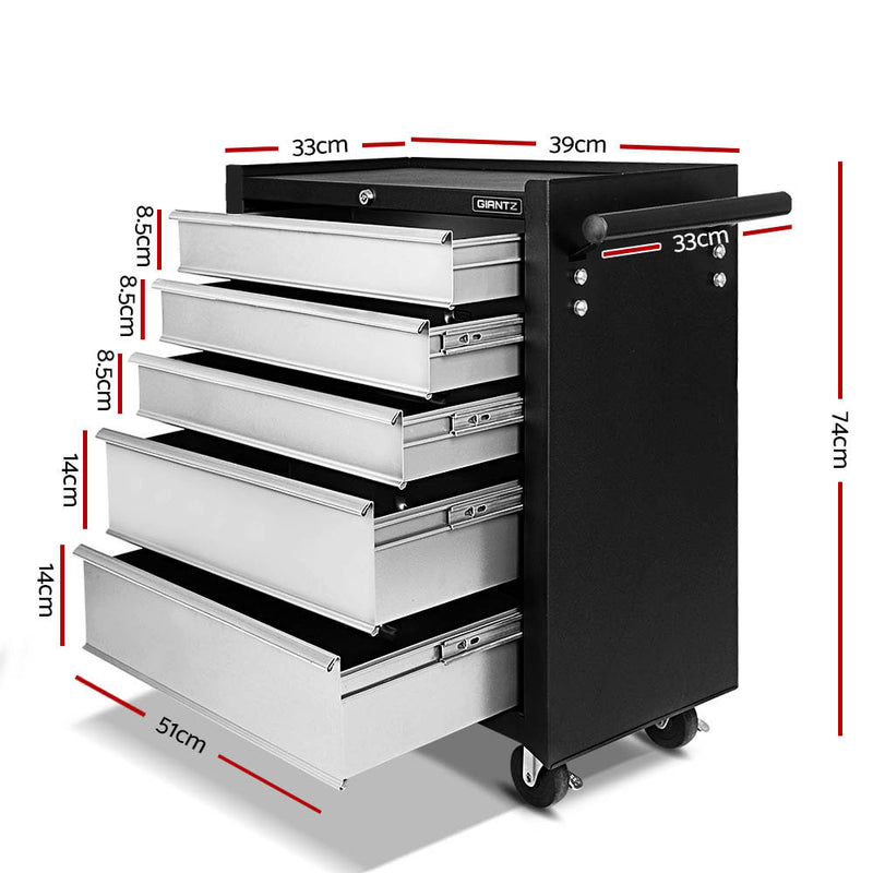 Giantz 14 Drawers Toolbox Chest Cabinet Mechanic Trolley Garage Tool Storage Box