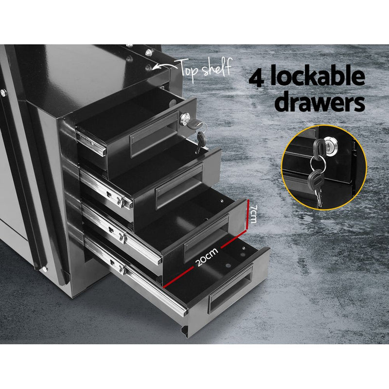 Giantz 4 Drawer Welding Trolley - Black