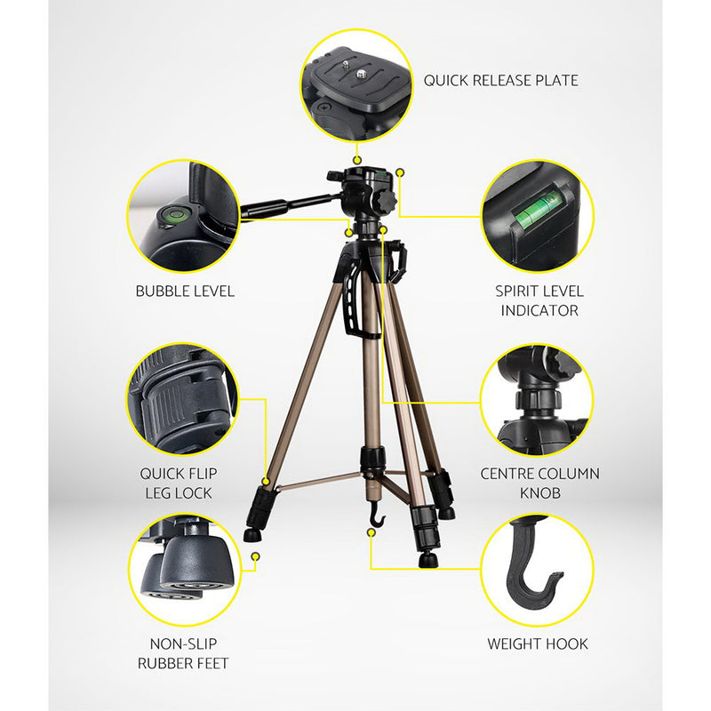 Weifeng 160cm Dual Bubble Level Camera Tripod