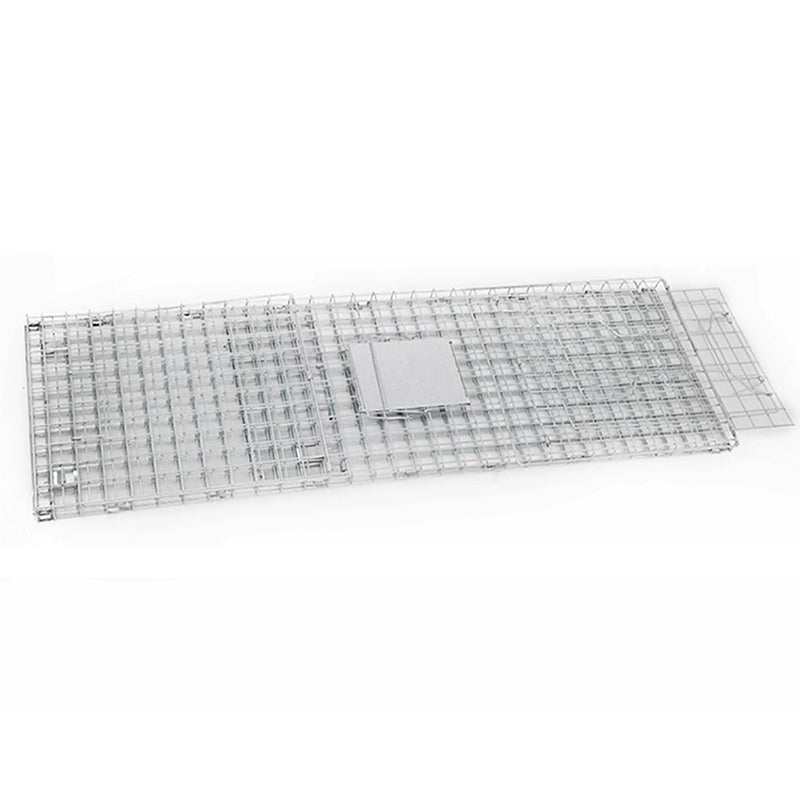 Humane Animal Trap Cage 108 x 40 x 45cm  - Silver