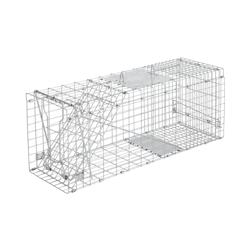 Set of 2 Humane Animal Trap Cage 66 x 23 x 25cm  - Silver