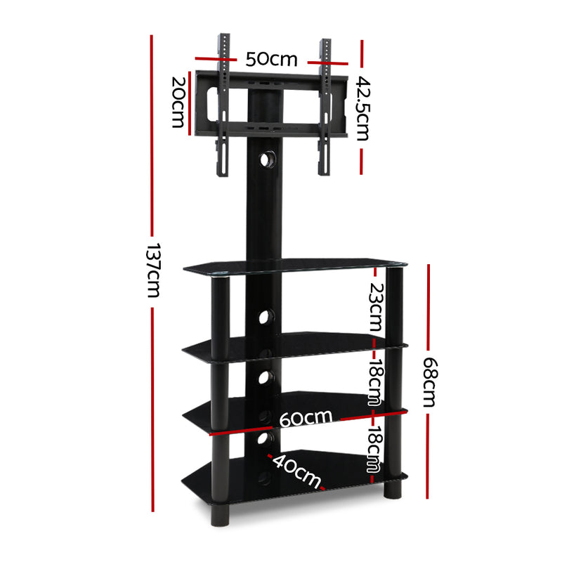 Artiss TV Mount Stand Swivel Bracket 3 Tier Floor Shelf 32 to 50 inch Universal