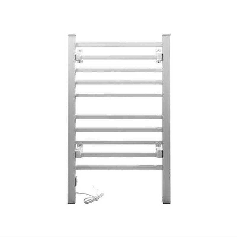 Heated Towel Rail Rack Bathroom Aluminum Electric Rails Warmer Clothes 10 Rungs