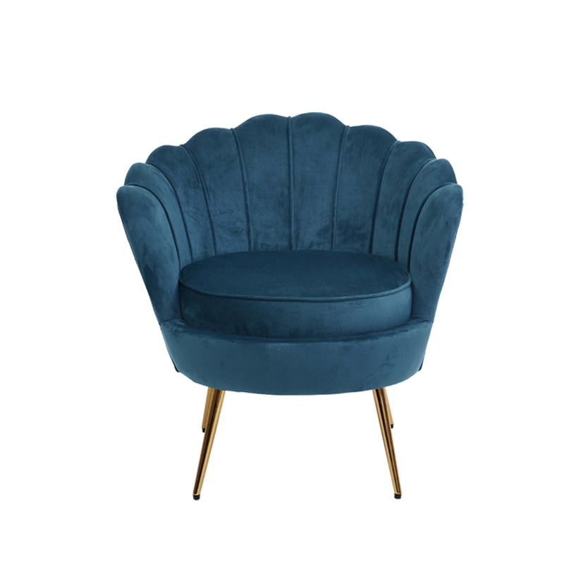 Armchair Lounge Chair Accent Retro Armchairs Lounge Shell Velvet Navy