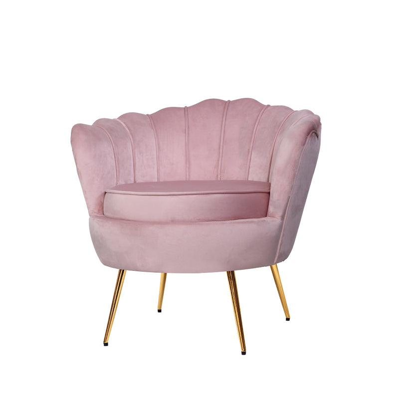 Armchair Lounge Chair Accent Armchairs Retro Single Sofa Velvet Pink