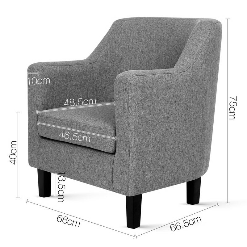 Fabric Dining Armchair - Grey