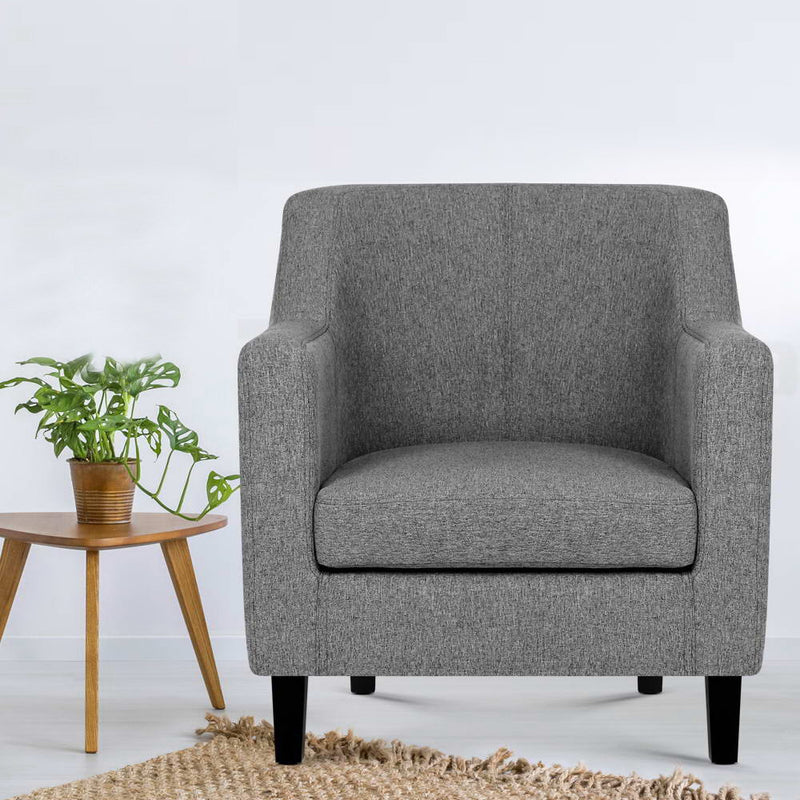 Fabric Dining Armchair - Grey