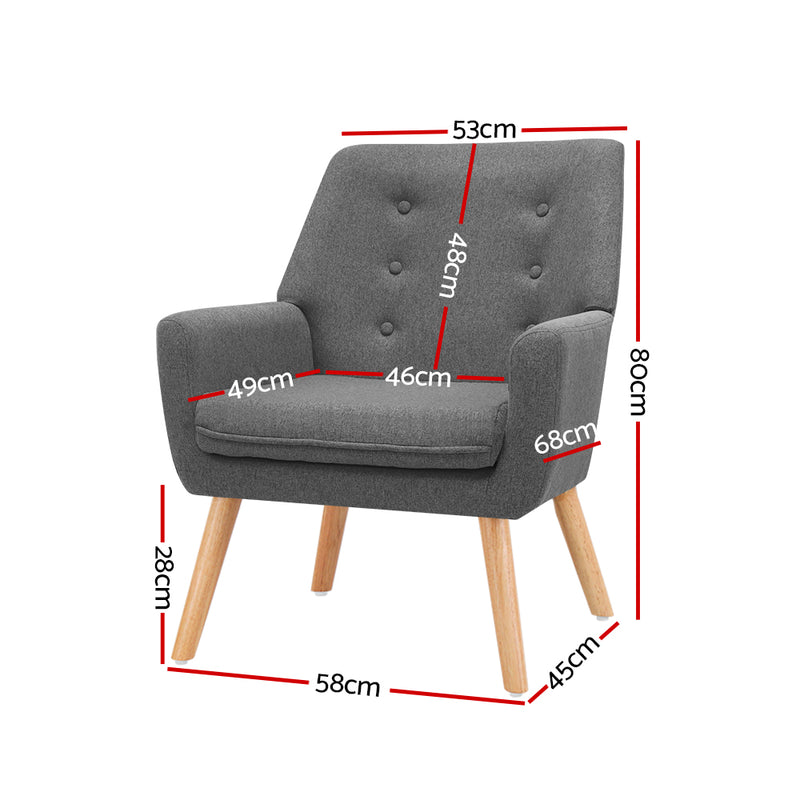 Fabric Dining Armchair - Grey