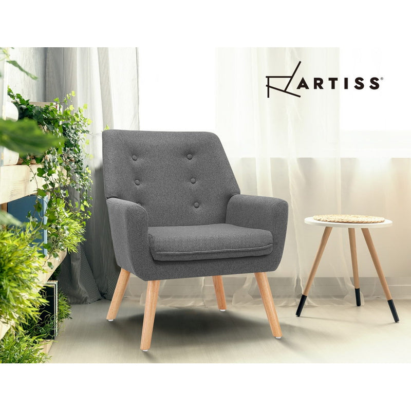 Fabric Dining Armchair - Grey