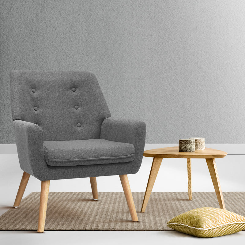 Fabric Dining Armchair - Grey