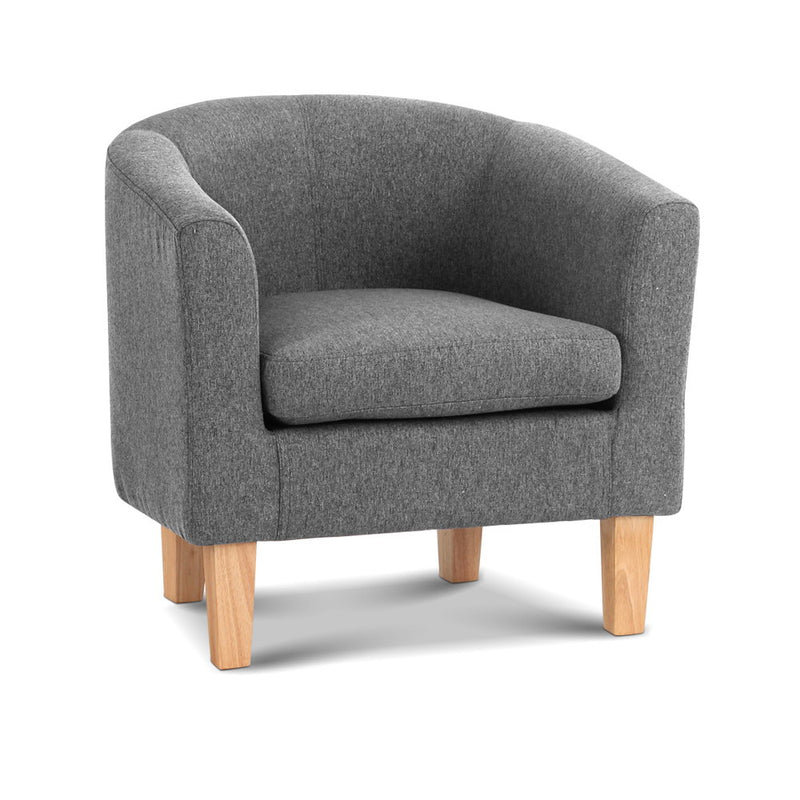 Abby Fabric Armchair - Grey