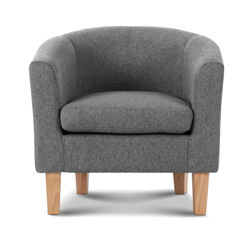 Abby Fabric Armchair - Grey