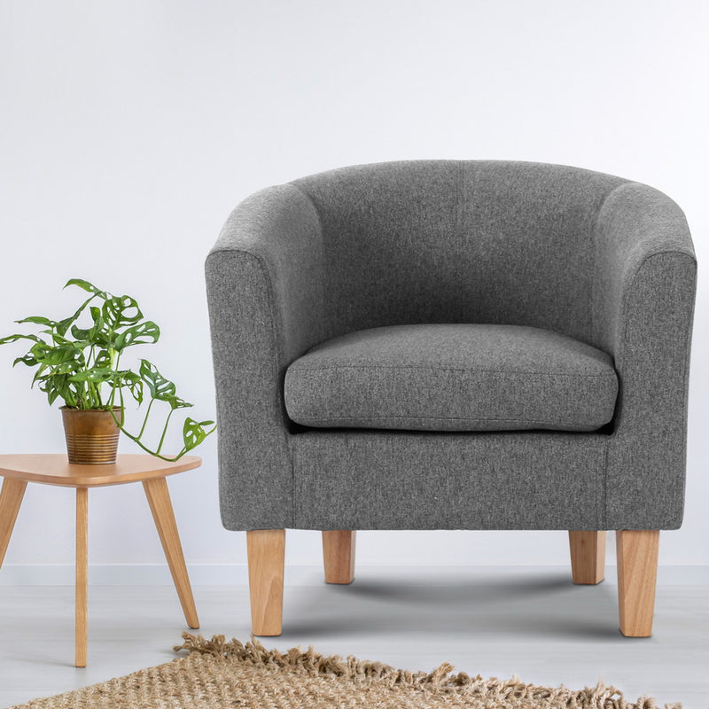 Abby Fabric Armchair - Grey