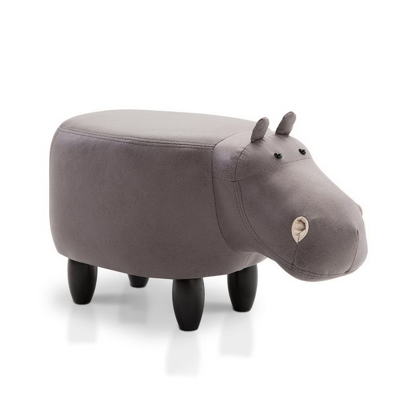 Keezi Kids Ottoman Foot Stool Toy Hippo Chair Pouffe Footstool Rest Fabric Seat