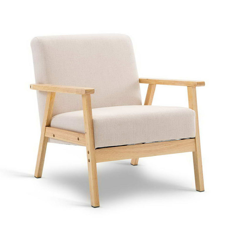 Fabric Dining Armchair - Beige