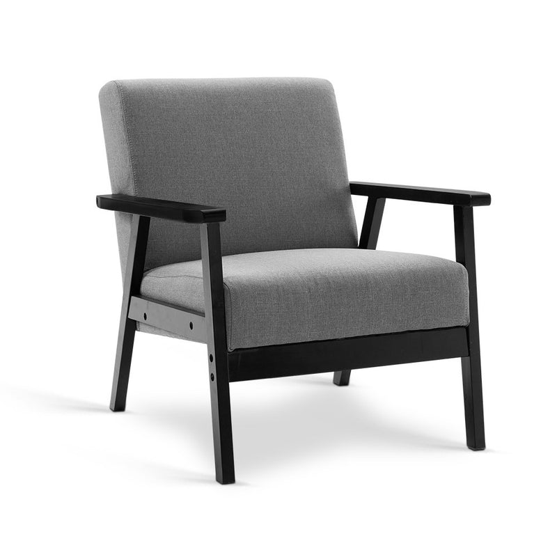 Fabric Dining Armchair - Black & Grey