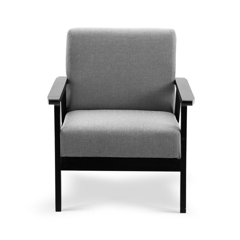 Fabric Dining Armchair - Black & Grey