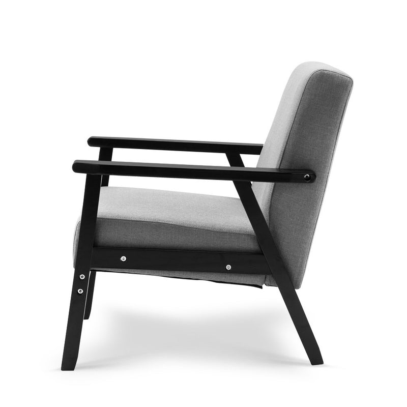 Fabric Dining Armchair - Black & Grey