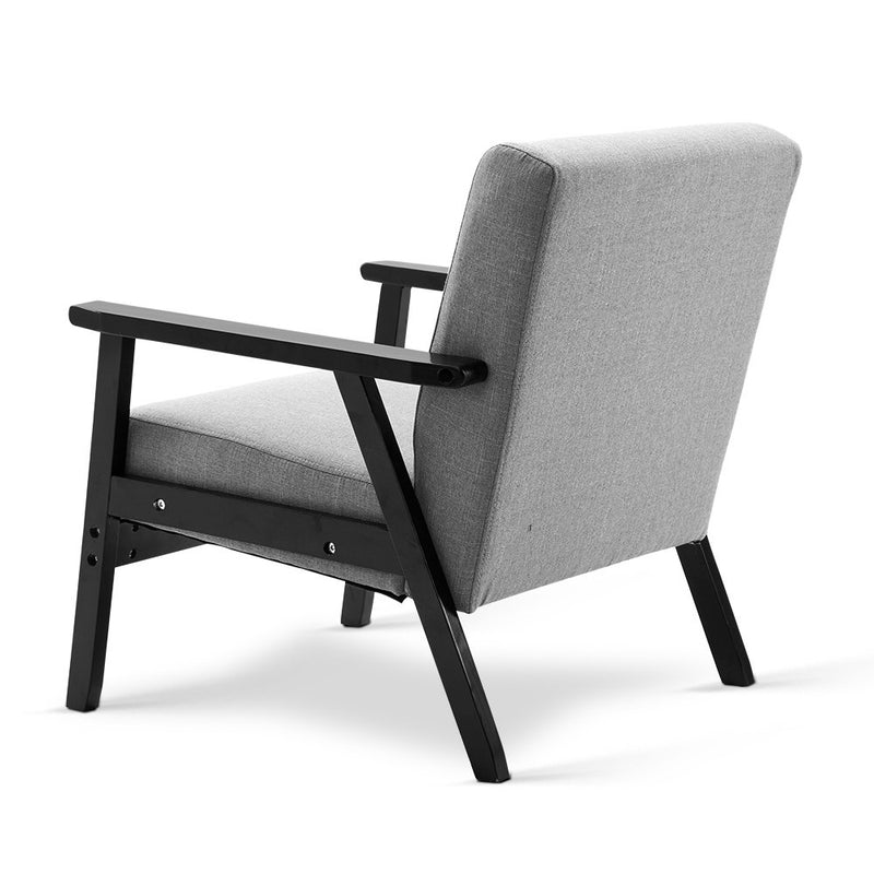 Fabric Dining Armchair - Black & Grey