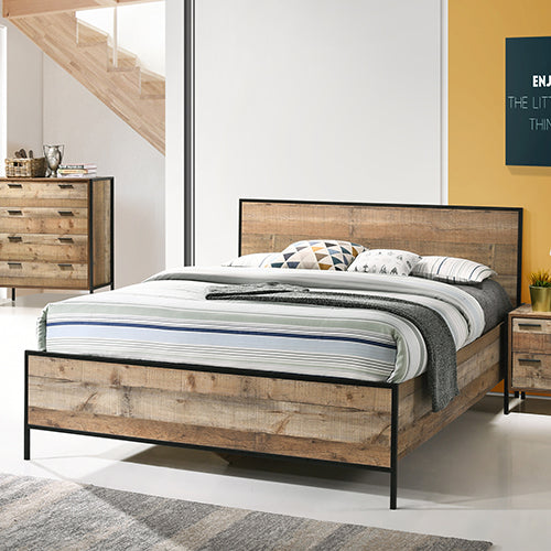 Mascot Queen Size Bed Oak Colour