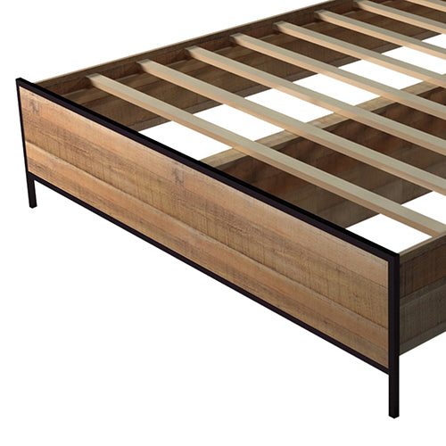 Mascot Queen Size Bed Oak Colour