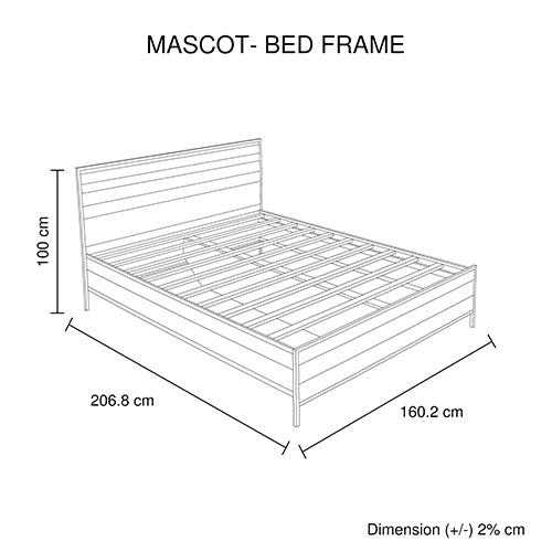 Mascot Queen Size Bed Oak Colour