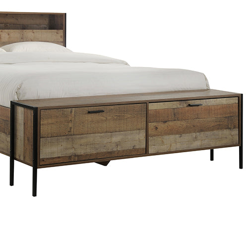 Mascot Queen Size Bed with Storage Oak Colour