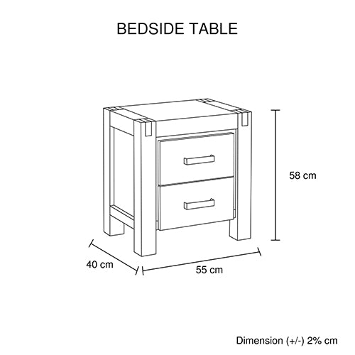 Java Bedside Table Chocolate