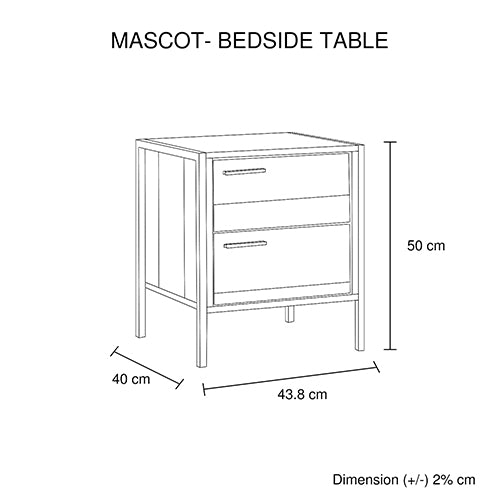 Mascot Bedside Table Oak Colour