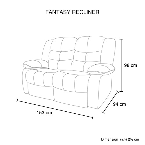 Fantasy Recliner Pu Leather 2R Black