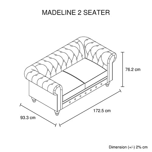 Madeline 2 Seater Brown