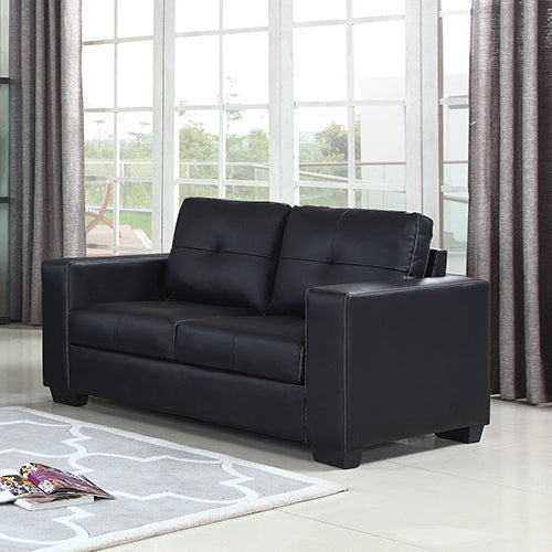 Nikki Sofa Black Colour 2 Seater PU Leather