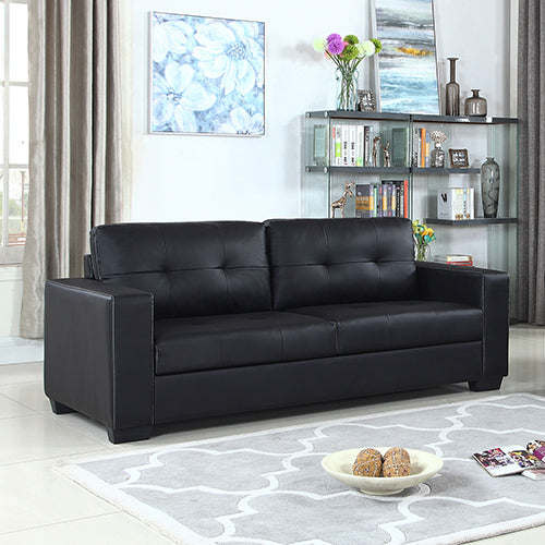 Nikki Sofa Black Colour 3 Seater PU Leather