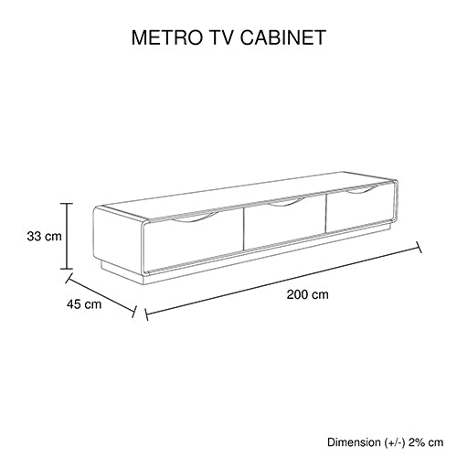 Metro TV Cabinet Black Glass & White Painting