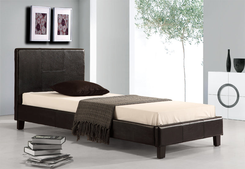 Single PU Leather Bed Frame Black