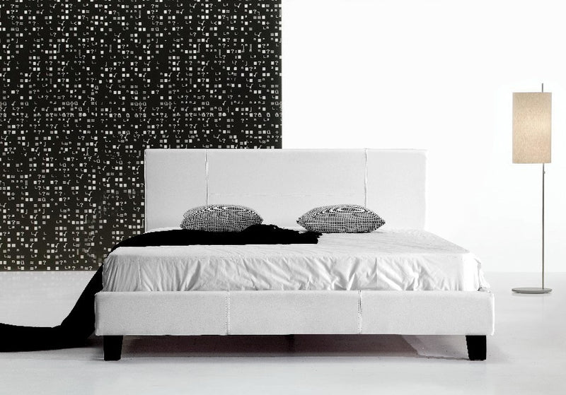 Double PU Leather Bed Frame White