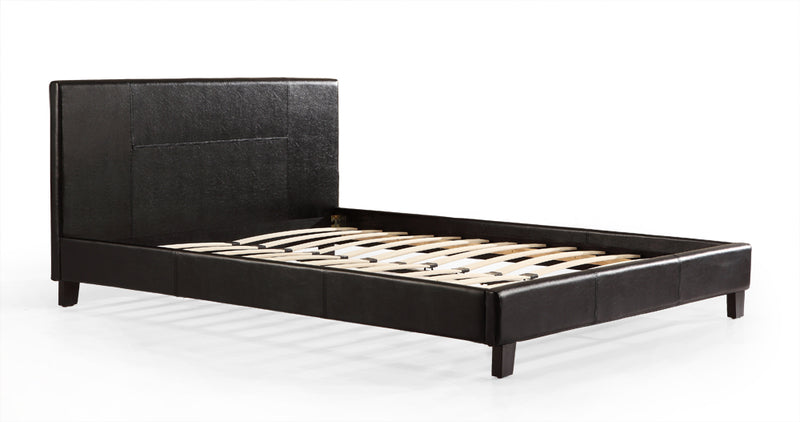 Double PU Leather Bed Frame Black