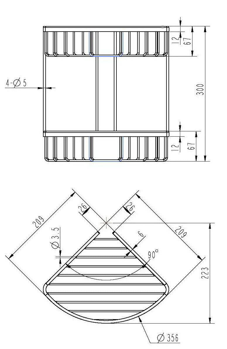 2-Tier Corner Bathroom Basket Shelf Rail Rack