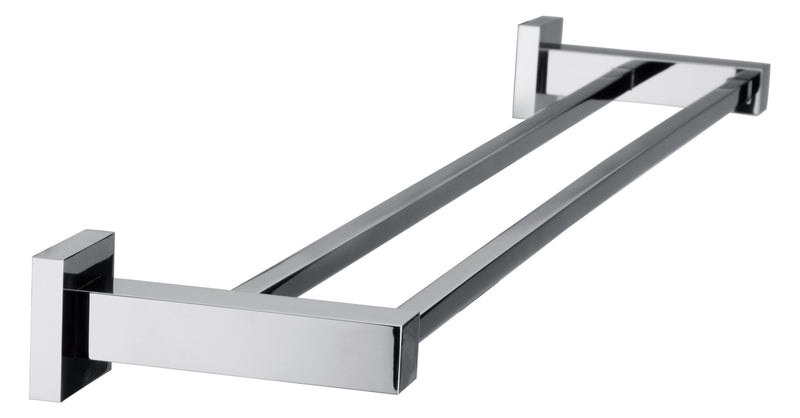 Double Classic Chrome Towel Bar Rail Bathroom