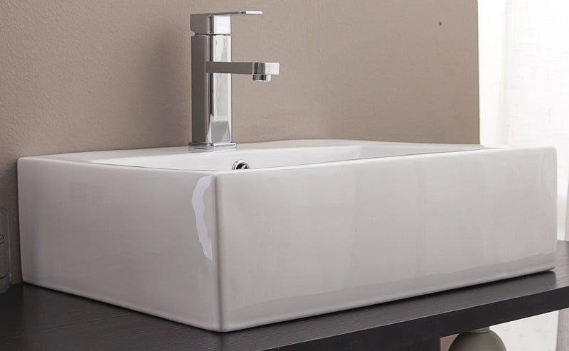 Ceramic Rectangular Above Countertop Basin for Vanity