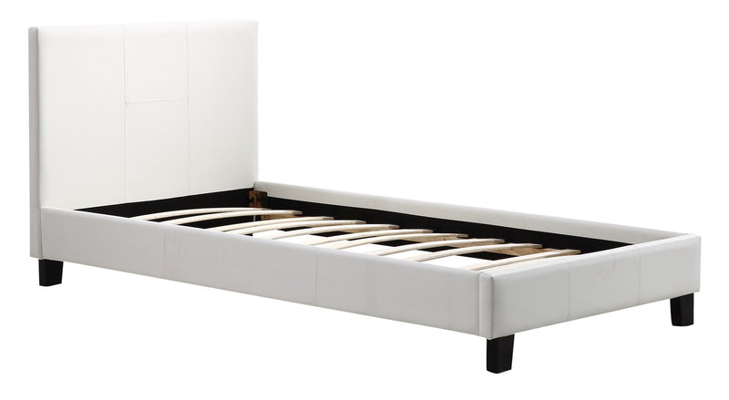 Single PU Leather Bed Frame White