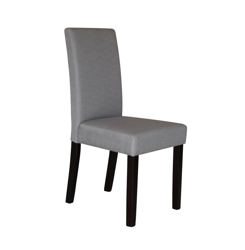 2 x Premium Fabric Linen Palermo Dining Chairs High Back - Light Slate Grey