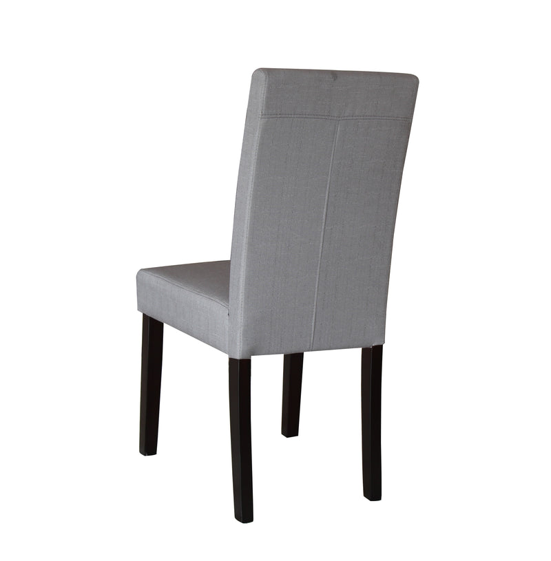 2 x Premium Fabric Linen Palermo Dining Chairs High Back - Light Slate Grey