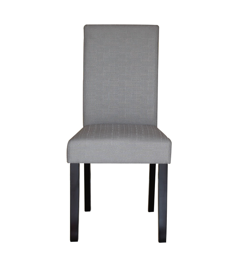 2 x Premium Fabric Linen Palermo Dining Chairs High Back - Light Slate Grey