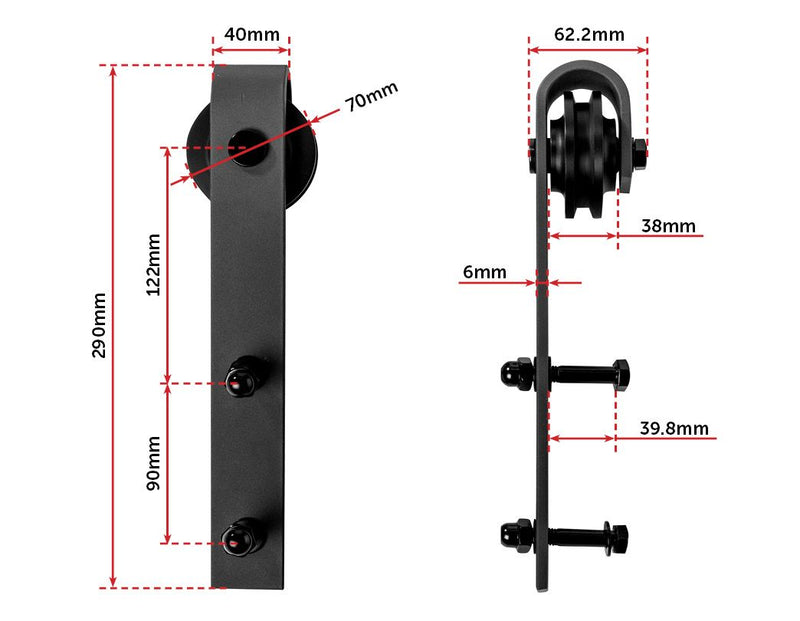 3.6m Sliding Barn Door Hardware