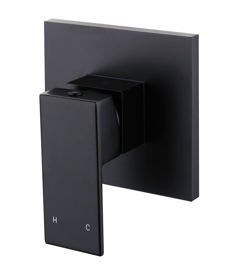 Polished Black Bathroom Shower Wall Mixer w/ WaterMark