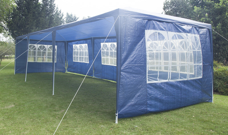 3x9m Wedding Outdoor Gazebo Marquee Tent Canopy Blue